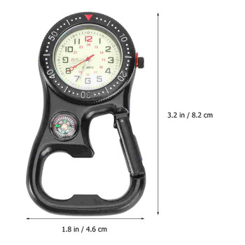 Ρολόι Pocket Compass Clip Ανδρικά ρολόγια Carabiner ανοιχτήρι μπουκαλιών Φωτεινό Backpacker Digital S Fob