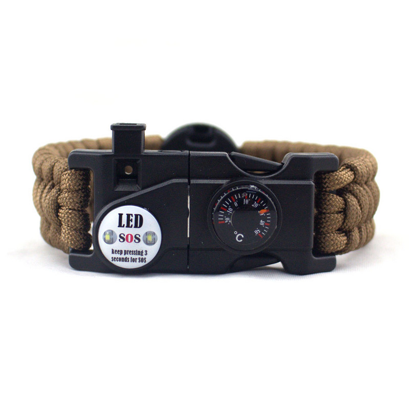 Matkakompassi käevõru LED-tuled vihmavarju-trossi termomeeter telkimiseks jahiks välitingimustes ellujäämiskomplektid