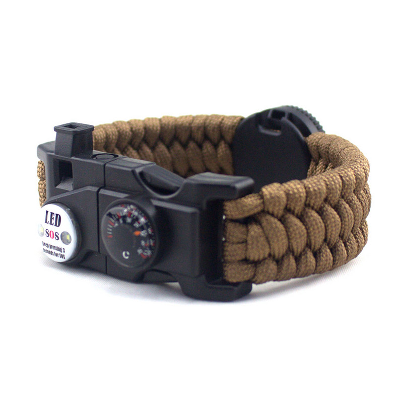 Matkakompassi käevõru LED-tuled vihmavarju-trossi termomeeter telkimiseks jahiks välitingimustes ellujäämiskomplektid