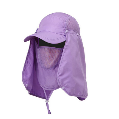 Шапка за слънце Защита от ултравиолетови лъчи Защита на шапката Калъф за врата Преносима дишаща шапка за туризъм Домакински шапки за отдих на открито Dтъмно синьо