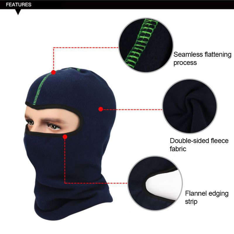 Téli szabadtéri kerékpározás Balaclava kapucnis polár teljes arcmaszk melegítő sport sí Thermal snowboard arcpajzs sapka fejfedő