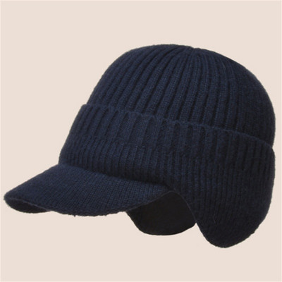 Unisex ζεστά χειμωνιάτικα πλεκτά καπέλα Πλεκτό καπάκι κορυφής με ωτοασπίδα προστατευτικό αυτιού για υπαίθριο σκουφάκι ποδηλασίας για άνδρες και γυναίκες