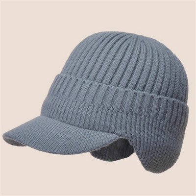 Unisex ζεστά χειμωνιάτικα πλεκτά καπέλα Πλεκτό καπάκι κορυφής με ωτοασπίδα προστατευτικό αυτιού για υπαίθριο σκουφάκι ποδηλασίας για άνδρες και γυναίκες