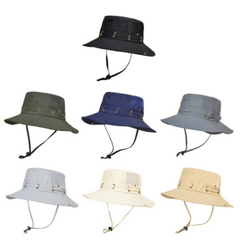 Καλοκαιρινό καπέλο αντηλιακής προστασίας εξωτερικού χώρου Καπέλο ψαρέματος Ανδρικό καπέλο κουβά αναπνεύσιμο γείσο Διπλής χρήσης Sun Fisherman