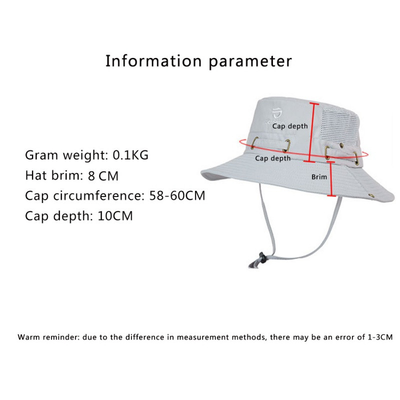 Nyári kültéri napvédő sapka horgászturizmus férfi vödörsapka légáteresztő karimájú, kettős célú napozó horgász
