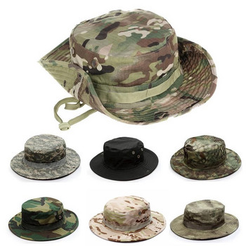 Мъжка камуфлажна тактическа шапка Военна шапка Boonie Шапки на армията на САЩ Camo Outdoor Sun Protector Bucket Cap Риболов Туризъм Ловни шапки