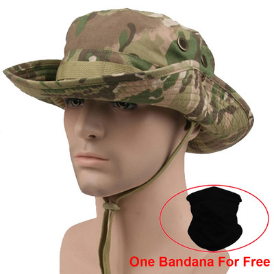 Ανδρικό καπάκι καμουφλάζ Tactical Boonie Καπέλο US Army Caps Camo Outdoor Sun Protector Κάδος Καπέλα Ψάρεμα Καπέλα κυνηγιού πεζοπορίας