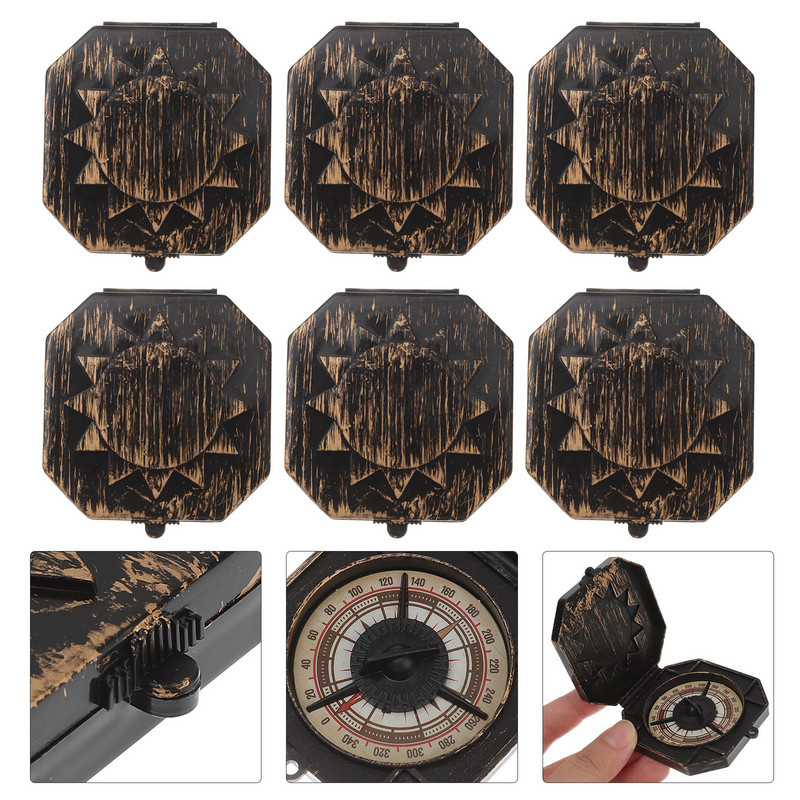 6 bucăți jucărie busolă în vrac Decor pirat Decorare tematică pirat ținută pirat Accesorii busolă de Crăciun