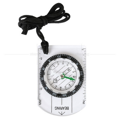 Āra kompass Pēdas nospiedums Ceļojumu militārais kompass Instrumenti Ceļojumu komplekti Āra kempingi Pārgājieni Caurspīdīgs plastmasas kompass