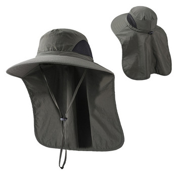 Καπέλο αντηλιακού με καπέλο σαφάρι με πτερύγιο λαιμού για άνδρες και γυναίκες που αναπνέουν με πλέγμα με φαρδύ γείσο αθλητικά καπέλα