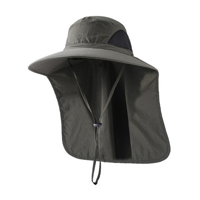 Pălărie de soare cu clapă pentru gât, șapci Safari pentru bărbați și femei, șapci sport cu boruri largi din plasă respirabilă