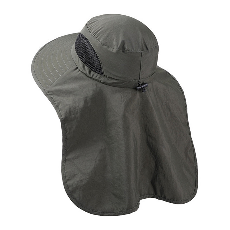 Pălărie de soare cu clapă pentru gât, șapci Safari pentru bărbați și femei, șapci sport cu boruri largi din plasă respirabilă