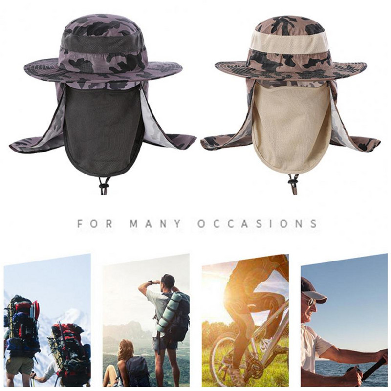 50% kuum müük hingav õuemüts laia äärega nailonist suur ümmargune suvine päikeseplokk kiiresti kuivavad mütsid täiskasvanute kalapüügi tarvikutele