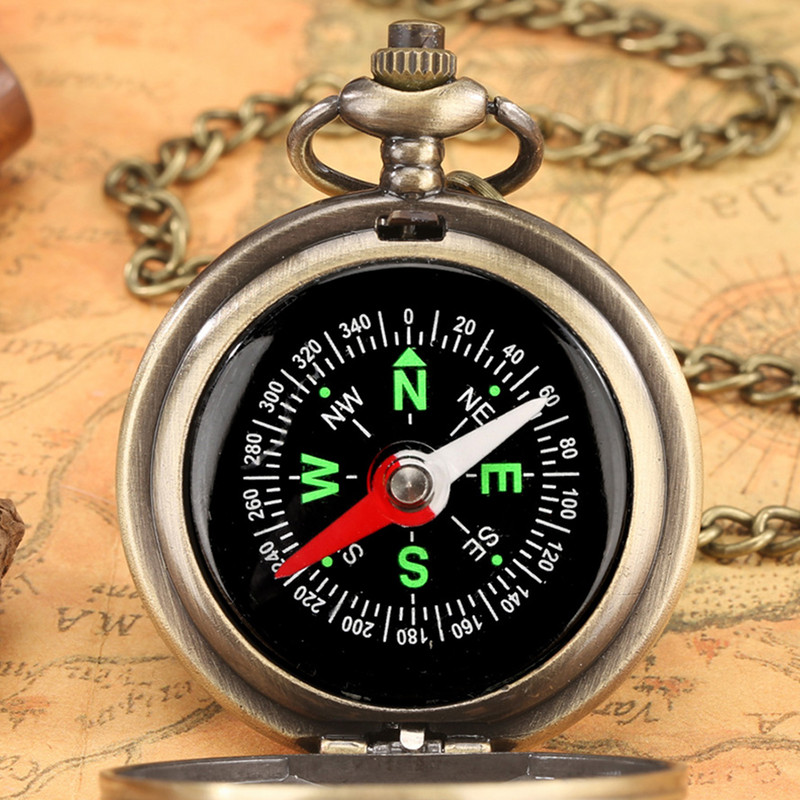 Bērnu kompass Senie kabatas automašīnu aksesuāri Mazie vintage pulksteņi, kuģu kempings