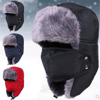 Ορειβατική αναρρίχηση Χειμερινά γούνινα καπέλα Αντιανεμικά Παχύ ζεστό χειμωνιάτικο χιόνι γυναικείο καπέλο Μάσκα προσώπου Winter Keep Warm καπέλο1