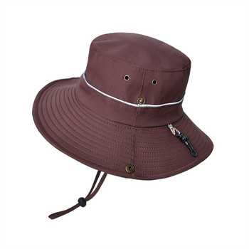 2023 Нова лятна мъжка шапка-кофа Външна UV защита с широка периферия Ловна туристическа шапка Дишаща рибарска шапка Плажна слънцезащитна шапка
