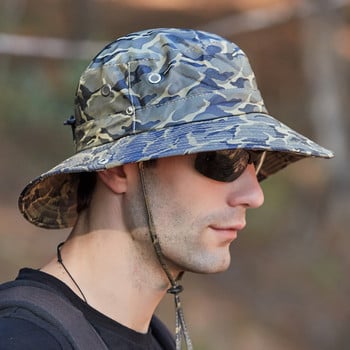 Слънцезащитна шапка за риболов Унисекс Лятна дишаща мрежеста шапка за къмпинг Туризъм Външна шапка против UV лъчи с регулируема кофа