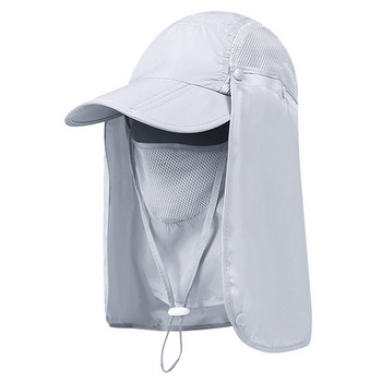 Мъже, жени Safari Cap Подвижен капак за врата Слънцезащитна шапка за туризъм, риболов с капак на врата