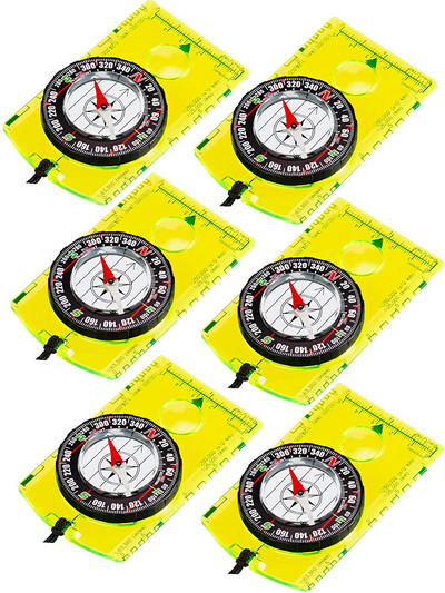 6 tükki Matkakompass Seljakotikompass Orienteerumiskompass Matkamine Veekindel kompass Kaardilugemine Navigeerimine lastele Telkimine