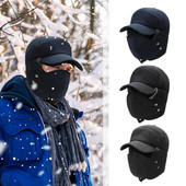 Talvine tuulekindel müts Meeste soe Lei Feng CapFliisist voodriga kõrvaklapi müts Must suusasõdur Trapper Cold Anti Snow Cap