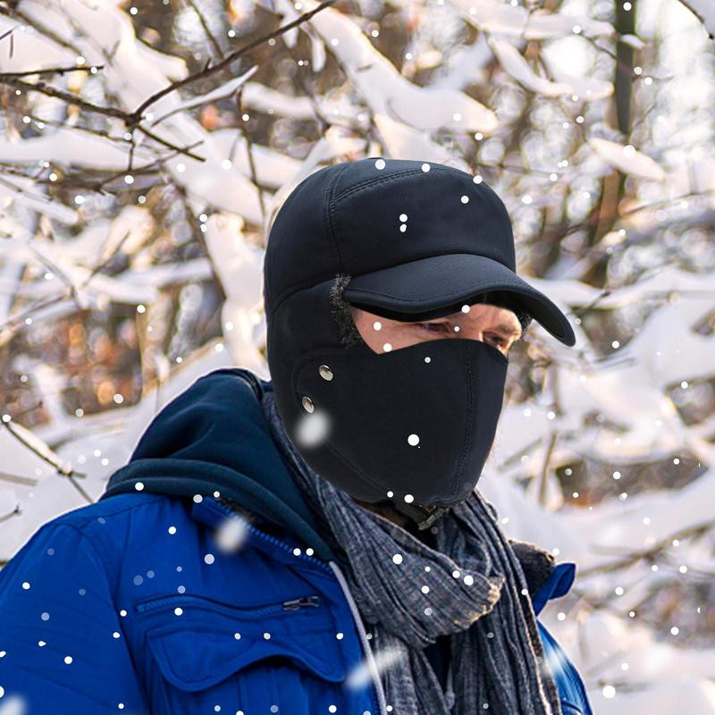 Talvine tuulekindel müts Meeste soe Lei Feng CapFliisist voodriga kõrvaklapi müts Must suusasõdur Trapper Cold Anti Snow Cap
