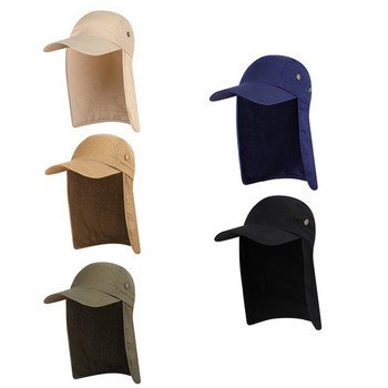 Мъже, жени Риболовна шапка с капак на ухото, регулируема, дишаща, водоустойчива, сенник, сгъваема мрежеста шапка за спорт на открито
