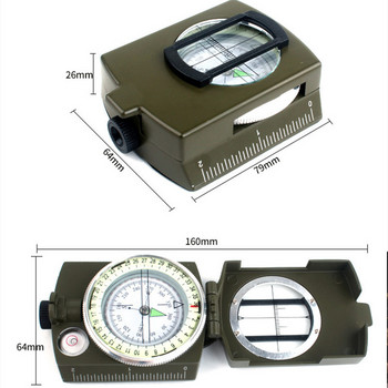 Нов многофункционален американски компас планинарство оборудване за къмпинг на открито компас светещ сгъваем преносим компас