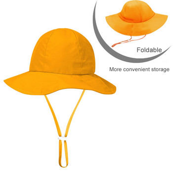 Καλοκαιρινό μωρό αντηλιακό καπέλο προστασίας από υπεριώδη ακτινοβολία, αγόρια, κορίτσια, κουβάς παραλίας Καπέλα για τον ήλιο Unisex Παιδιά πεζοπορία Ψαράδικο καπέλο με αντιανεμικό σχοινί