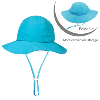 Suvine Baby päikesevari UV-kaitse Müts poistele Tüdrukutele Rannakämber Päikesekübarad Unisex lastele Matkakalamehe müts tuulekindla köiega