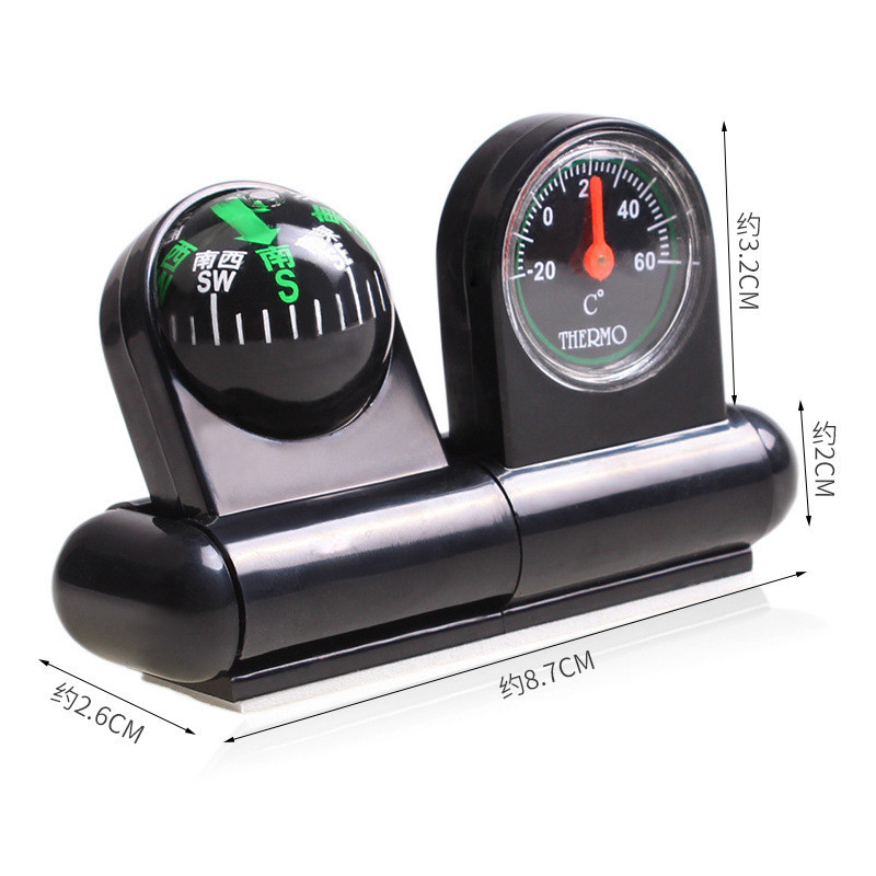 2-ühes juhtkuuliga autokompassi termomeeter Hügromeeter Sõiduki kaunistused Autode sisekujundustarvikud autode paadisõidukitele