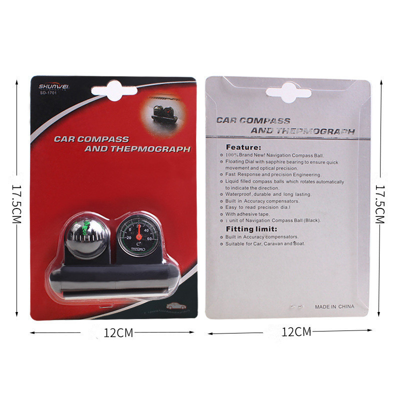 2-ühes juhtkuuliga autokompassi termomeeter Hügromeeter Sõiduki kaunistused Autode sisekujundustarvikud autode paadisõidukitele