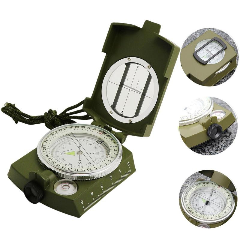 Planinarski kompas Precizan vodootporan kompas s lećama koji svijetli u mraku Prijenosni kompas za pozicioniranje s lećama za planinarenje