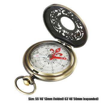 Vintage ρολόι τσέπης μπρούτζινη πυξίδα Σχεδιασμός Παιδικό δώρο για υπαίθρια πεζοπορία πλοήγησης Ρετρό μεταλλικό φορητό εξωτερικά εργαλεία πυξίδας