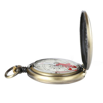 Винтидж бронзов дизайн на джобен часовник с компас Навигация за туризъм на открито Детски подарък Ретро метален преносим компас Инструменти на открито