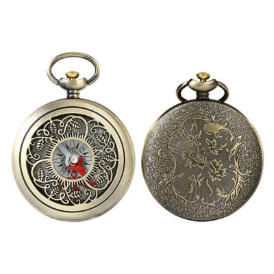 Vintage Bronze Compass Pocket Watch Design Outdoor Hiking Navigation Kid Gift Retro Metal Portable Compass Outdoor Tools