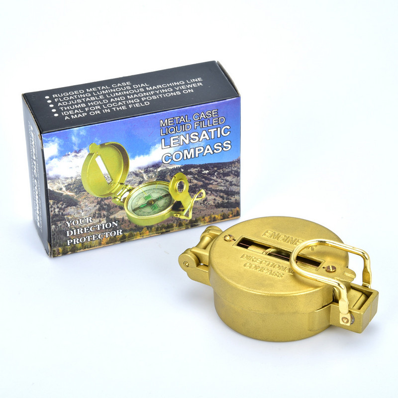 Vanjski profesionalni višenamjenski kompas DC45-3A zlatna aluminijska legura Američki preklopni kompas planinarski putni kompas