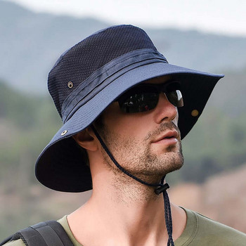 Καλοκαιρινό αντηλιακό ανδρικό καπέλο ψαρέματος Αθλητικό αντηλιακό εξωτερικού χώρου Προστασία υπεριωδών ακτίνων αναπνεύσιμα Καπέλα ψαρέματος αναρρίχησης ταξιδιού