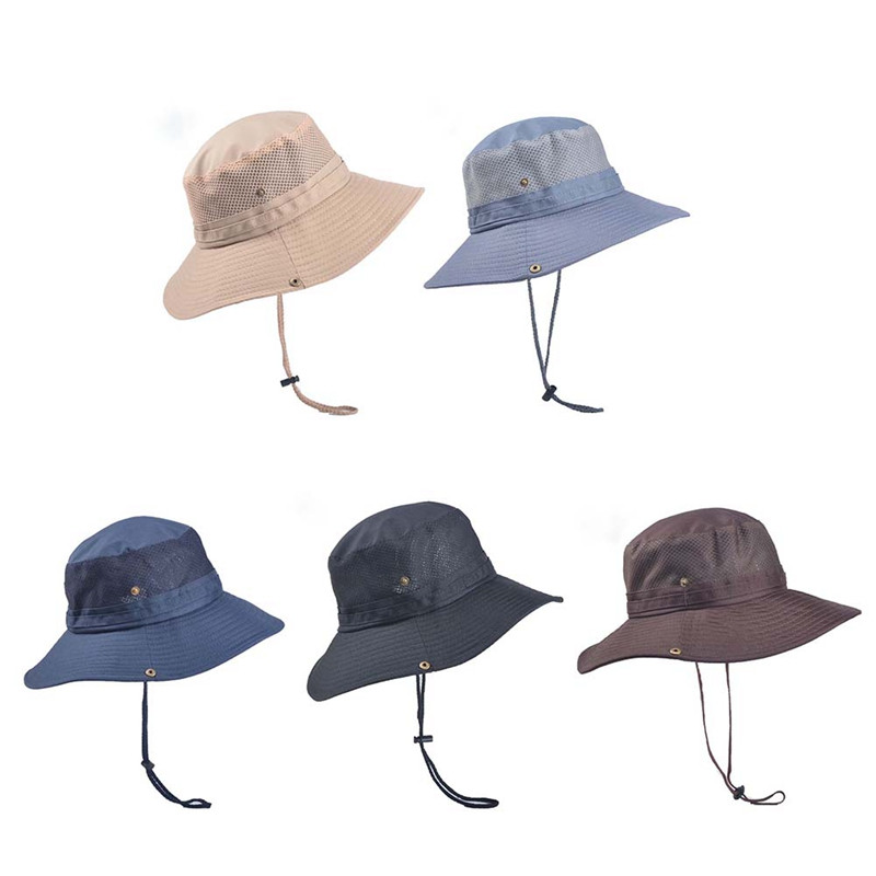 Meeste suvine päikesekaitsekreem kalapüügimüts välisspordiks päikesevari UV-kaitse hingav reisimine ronimine ratsutamispüügimütsid