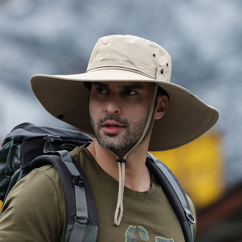 Нова слънцезащитна риболовна шапка Лятна дишаща мрежеста шапка за къмпинг Туристически шапки Анти-UV слънцезащитна шапка Планински шапки Мъжка панамена шапка