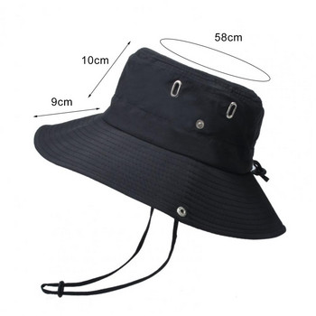 Лятна мъжка шапка тип кофа Външна UV защита Широка периферия Панама Сафари Лов Туристическа шапка Мрежеста рибарска шапка Плажна слънцезащитна шапка