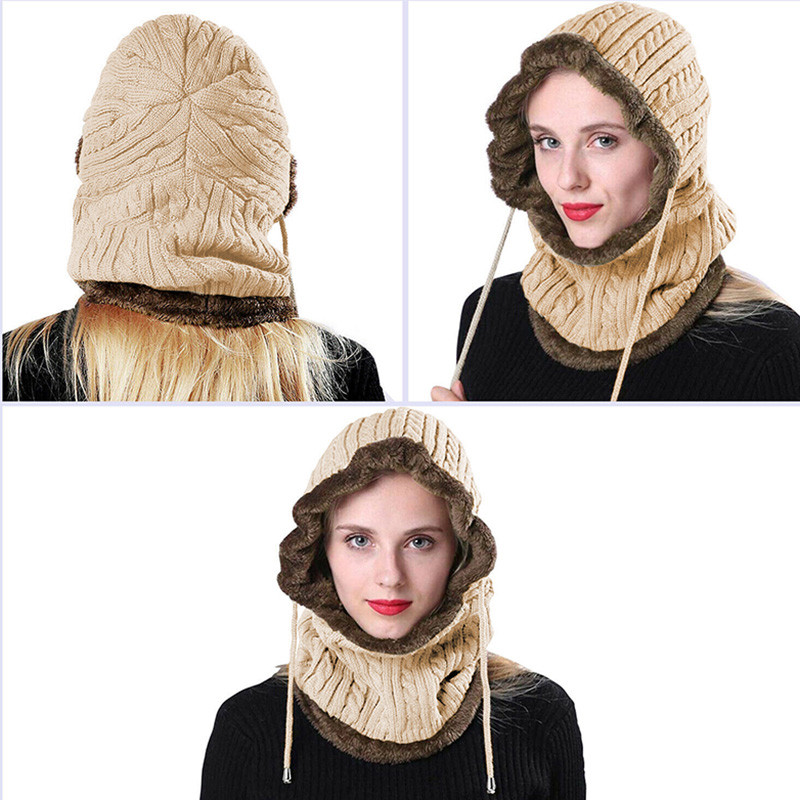 Moodne fliisist kootud müts, pikk kaelus varrukatega, paks talvine soojendav müts jalgrattasõiduks suusatamiseks kõndimiseks