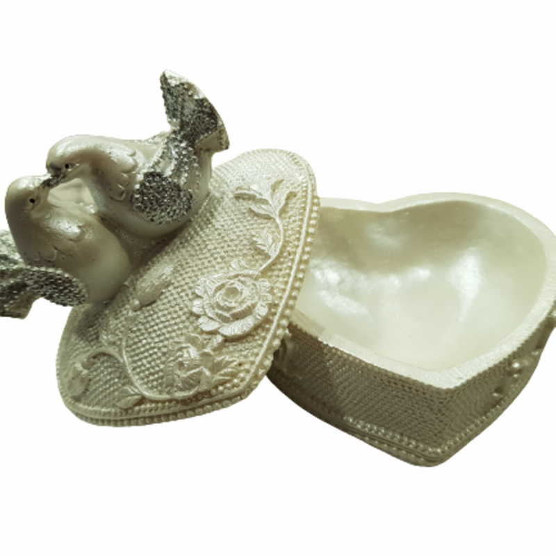 Кутия Ahelos, Гълъби, За бижута, Керамична, 9х8х7 см