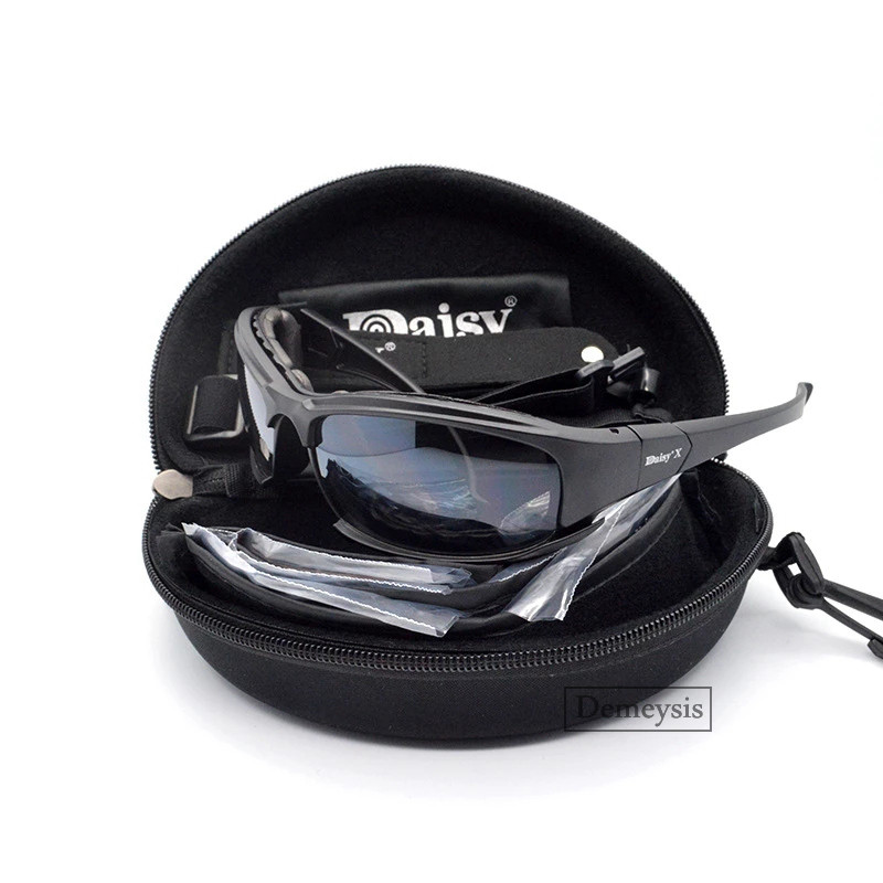 Daisy Tactical polarizētās brilles militārās aizsargbrilles armijas saulesbrilles ar 4 objektīviem oriģinālā kastīte vīriešiem šaušanai pārgājiena brilles Gafas