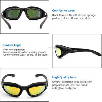Desert 4 Lenses Army Goggles Outdoor UV Protect Спортни ловни слънчеви очила Унисекс Военни туристически тактически очила