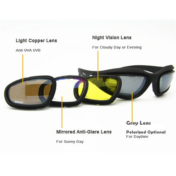 Тактически очила 4 Lens Man Shooting Glasses Gafas Motorcycle Daisy Поляризирани армейски слънчеви очила X7/c5 Tactical Goggles