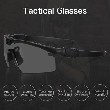 Мъже Жени Армия BALLISTIC 3.0 Защита Военни очила Пейнтбол Очила за стрелба Тактически MTB Колоездене Поляризирани слънчеви очила
