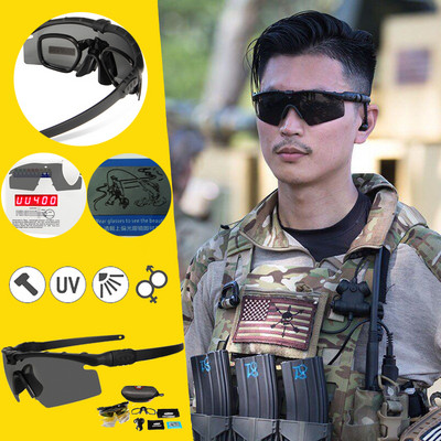 Férfi Női Hadsereg BALLISTIC 3.0 Védelem Katonai szemüveg Paintball Lövésszemüveg Taktikai MTB kerékpáros Polarizált Napszemüveg