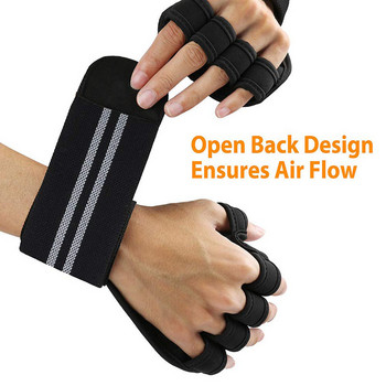 Ръкавици за вдигане на тежести Подложки за вдигане на длани Тренировка Обучение по бодибилдинг Фитнес ръкавици Тренировка с дъмбели Wrap Wrap