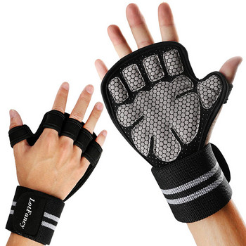 Ръкавици за вдигане на тежести Подложки за вдигане на длани Тренировка Обучение по бодибилдинг Фитнес ръкавици Тренировка с дъмбели Wrap Wrap