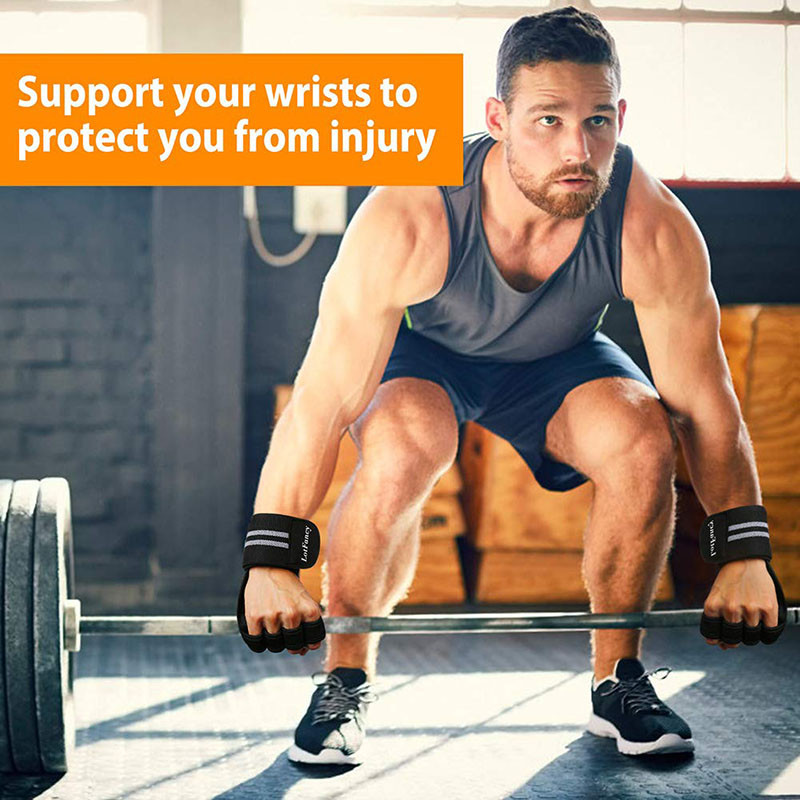 Svorio kilnojimo pirštinės Kėlimo delnų laikikliai Pagalvėlės Treniruotės Kultūrizmas Treniruotės Fitneso Pirštinės Treniruotės Hantelio Riešo Apvyniojimas